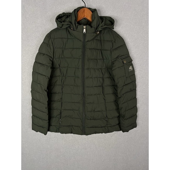 Lauren Ralph Lauren Stretch Patch Pkt Puffer Jacket Sz S MSRP $200 color Green - Picture 2 of 10